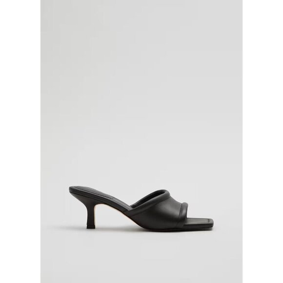 & OTHER STORIES Soft Leather Mules Black Womens Size US 5 - Picture 3 of 12